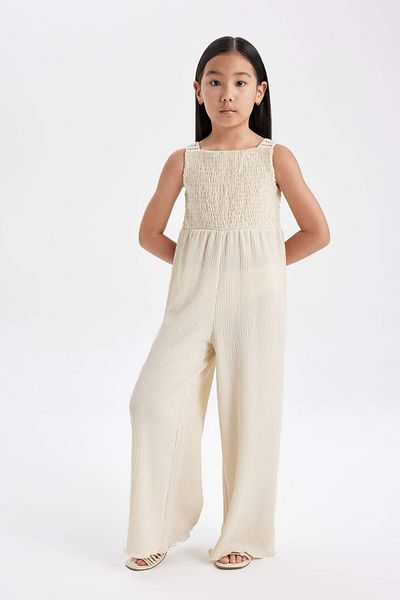 DeFacto Girl's Sleeveless Wrinkled Long Jumpsuit C2991A824Sm