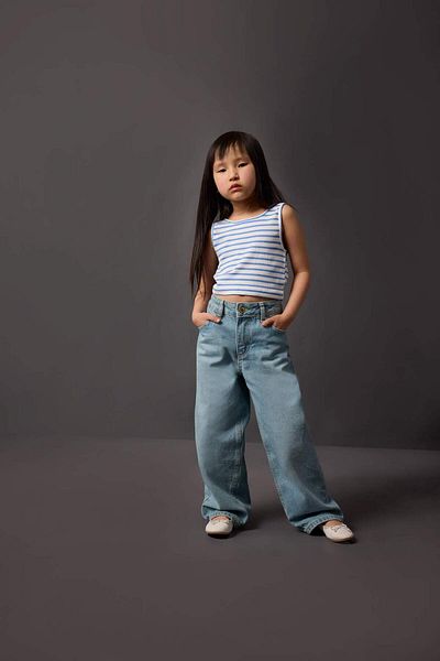 DeFacto Pantaloni de blugi cu picior oval pentru fete C9003A824SM