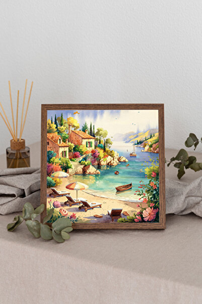 Dekorsiahome Tablou pătrat cu rame din lemn tk1181