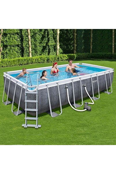 BESTWAY Steel Pro Max Prefabrik Aile Havuzu 549x274x122cm Örtü Merdiven Filit...