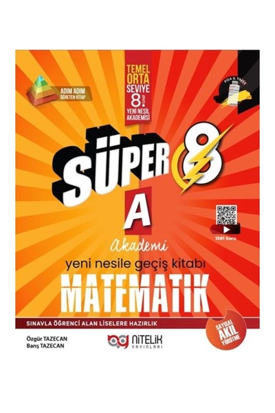 Nitelik Yayınları Nitelik 8.Sınıf LGS Süper A - Matematik Soru Bankası - Yeni...