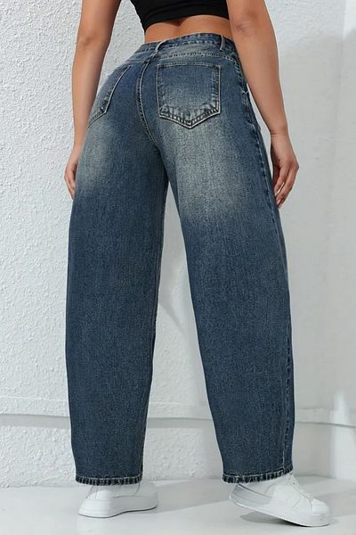 CEDY DENIM Women's High Waist Baggy Skater Jean-C615-Blue