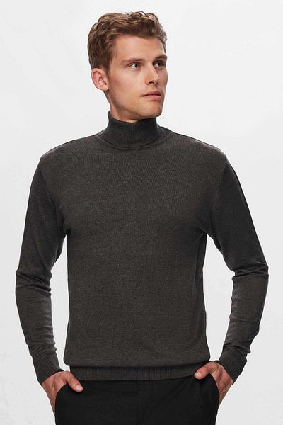 D'S Damat Ds Damat Regular Fit Pulover din amestec de bumbac antracit
