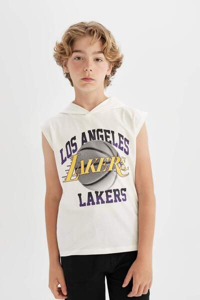 DeFacto Boys Nba Los Angeles Lakers Hooded Singlet Shorts 2-Piece Set C2711a824hs