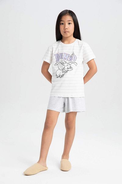 DeFacto Girls Disney Dumbo Pajamas Set Short Sleeve Top Shorts C1966A824Sm