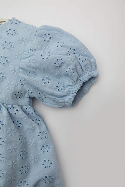 DeFacto Baby Girl 2 Piece Set Brode Short Sleeve Dress Panties C2668A524Sm