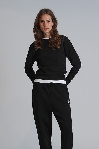 Lufian Amaya Black Regular Fit Women's T-Shirt