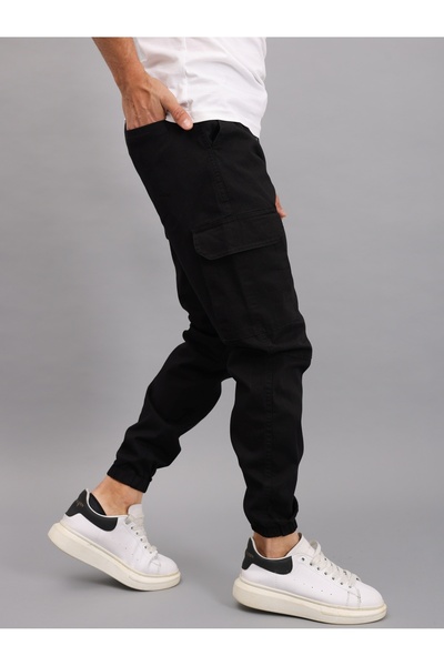 a02teks Чорні чоловічі лляні штани з кишенями