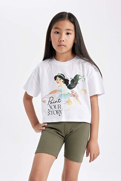 DeFacto Κοντομάνικο μπλουζάκι για κορίτσια Disney Princess Crew C5944A824HS