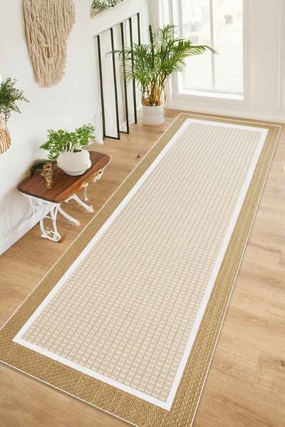Decomia Home Dijital Kaymaz Yıkanabilir Sisal Görünümlü Salon Halısı Mutfak Halısı Koridor Halısı Yolluk