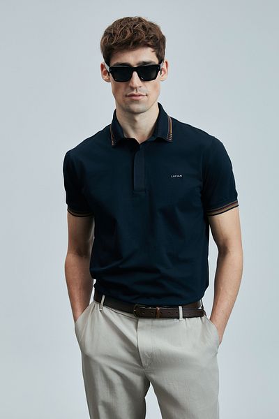 Lufian North Smart Men's Polo T-Shirt Dark Navy Blue