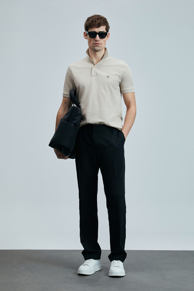 Lufian Laon Smart Men's Polo T-Shirt Ecru