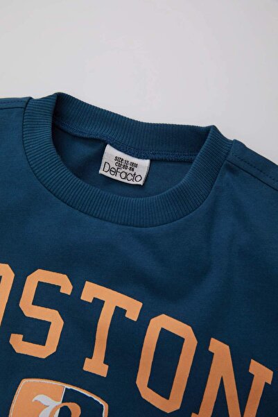 DeFacto Baby Boy Printed Short Sleeve T-Shirt Shorts 2 Piece Set C0986A524SM