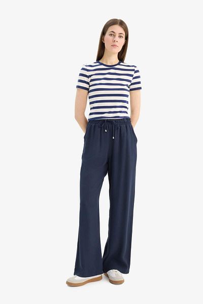 DeFacto Florida High Waist Wide Leg Belmando Basic Pants with Pockets J8738Az24Sm