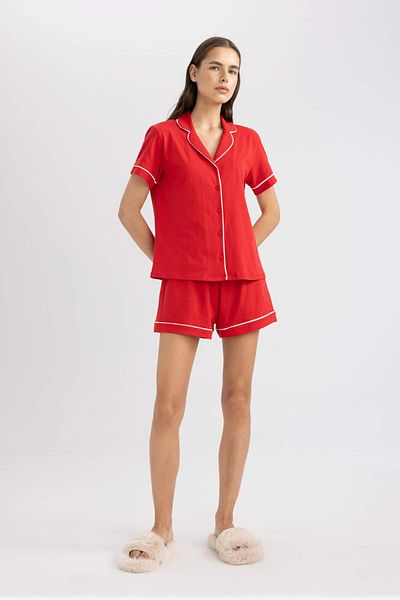 DeFacto Fall In Love Regular Fit Short Sleeve Shorts Pajamas Set B8679ax24sm