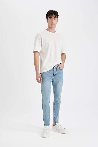 DeFacto Skinny Crop Fit Skinny Fit Comfortable Talie obișnuită Pantaloni de jeans cu picior foarte slab C9646AX24SP