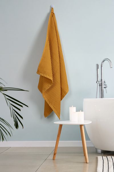 Püskül Tekstil Luxury Bath Towel 1Pcs, Waffle Weaving, 100% Cotton, High Quality, Quick Drying Bath Towels