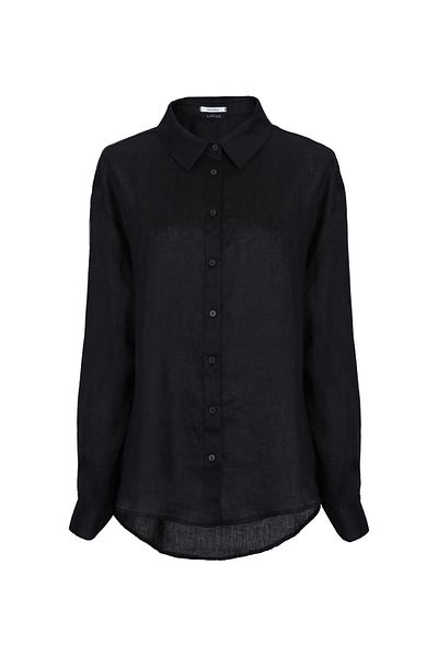 Lufian Women's Black Linen Shirt - Barri