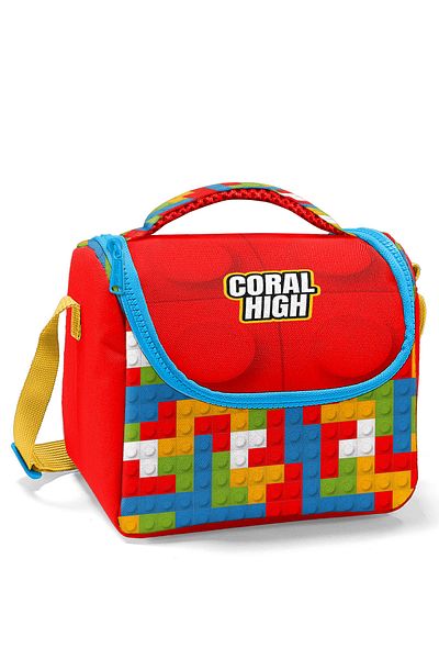 Coral High صندوق غداء حراري منقوش بألوان متعددة 11791