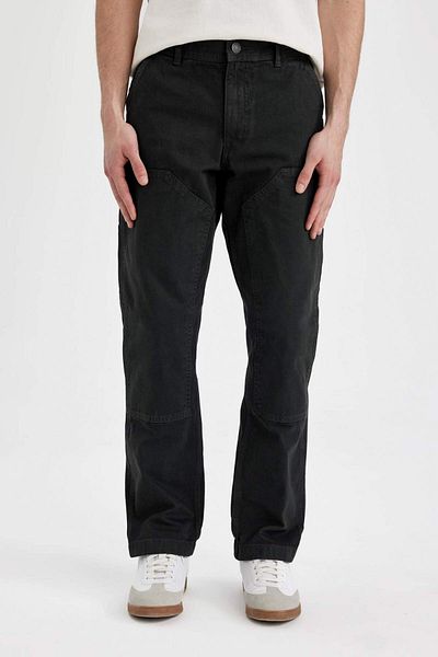 DeFacto Wide Leg Canvas Trousers Loose Relaxation Straight Leg C2091Ax24Sm