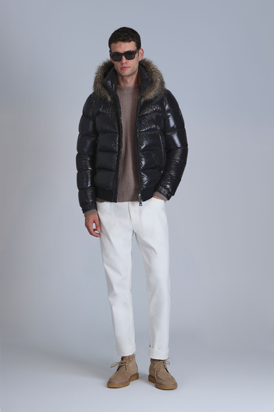 Lufian Men's Black Coat - Jeam Goose Feather