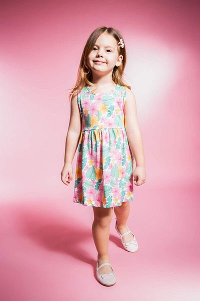 DeFacto Baby Girl Patterned Sleeveless Dress C0074A524SM
