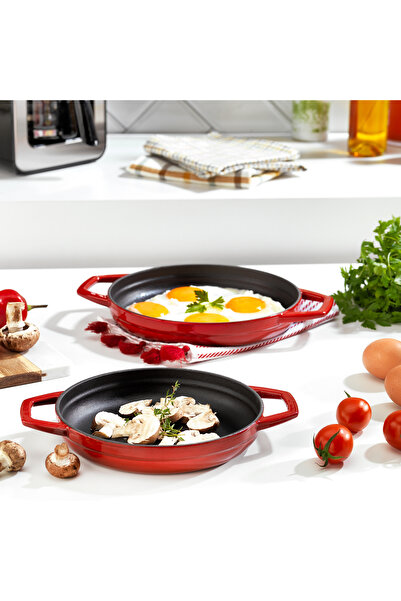 Schafer وعاء جوس شيف مصبوب بمقبضين 19 سم 1 قطعة - أحمر