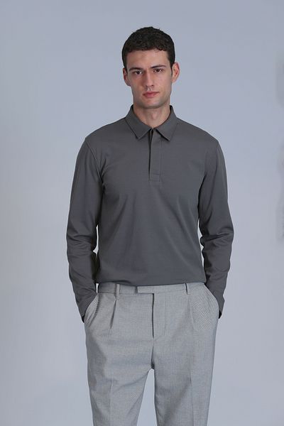 Lufian Evan Tricou cu mânecă lungă pentru bărbați - Nefti Green