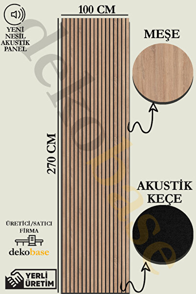 dekobase Meşe 100x270 cm Yeni Nesil Akustik Ahşap Duvar Paneli