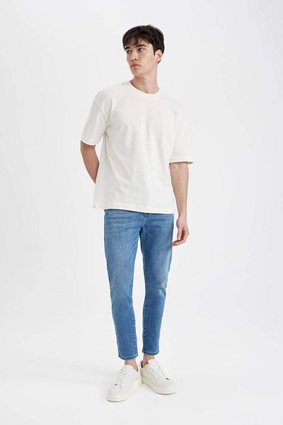 DeFacto Skinny Crop Fit Skinny Fit Comfortable Talie obișnuită Pantaloni de jeans cu picior foarte slab C9744AX24SP