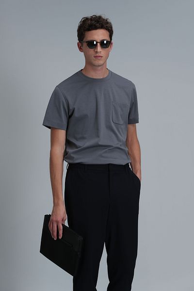 Lufian Gray Modern Graphic Felix T-Shirt