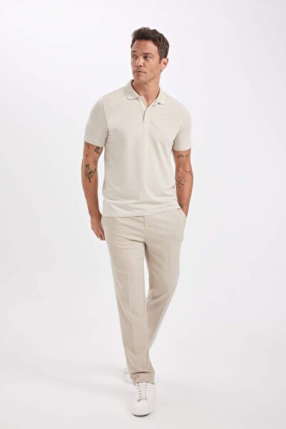 DeFacto Slim Fit Kıvrılmaz Polo Yaka Kol Bantlı Pamuklu Tişört D0033axns