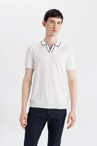 DeFacto Modern Fit Kurzarm-Strick-Polo-T-Shirt C4984AX24SM
