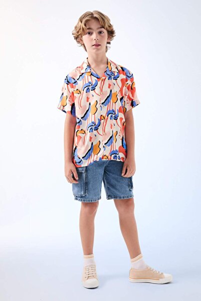 DeFacto Erkek Çocuk Kargo Cepli Jean Şort C0191A824SM