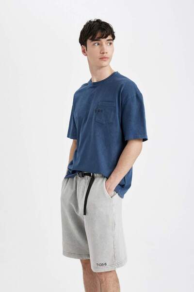 DeFacto Boxy Fit Crew nyakú nyomott rövid ujjú póló 24 év 801004482