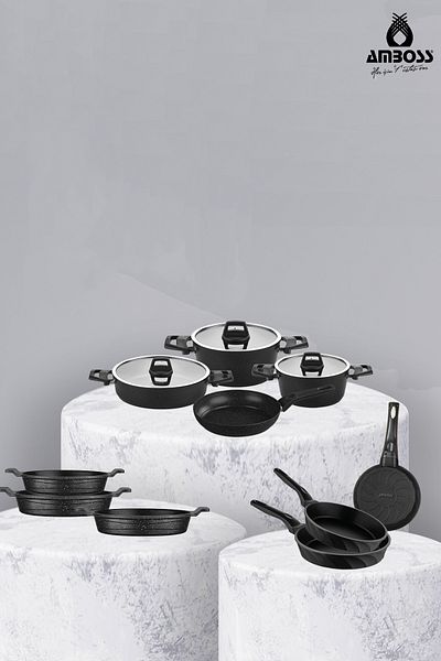 Amboss 13 Piece Helen Cooking Pot Set - Fireproof and Non-Stick Cast Iron