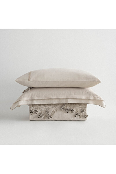 Ecocotton Masal Battal Boy Nevresim Takımı %100 Organik Pamuk Keten El Nakışl...