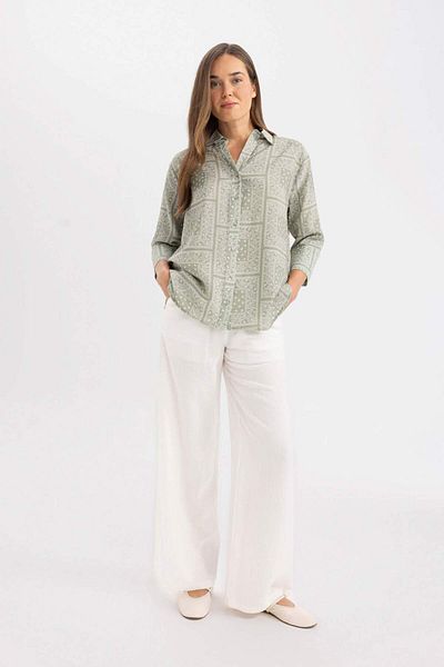 DeFacto Regular Fit Patterned Half Sleeve Shirt C3818AX24SM