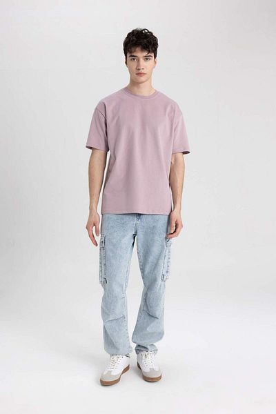 DeFacto Boxy Fit Crew Neck Short Sleeve Basic T-Shirt C5277Ax24Sp