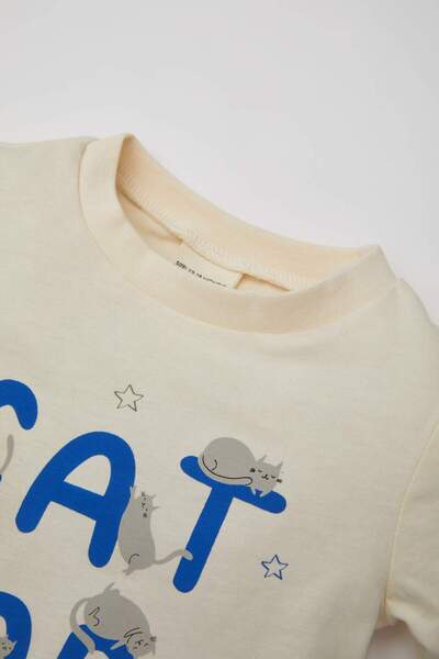 DeFacto Erkek Bebek Baskılı Penye Kısa Kollu Şortlu Pijama Takımı C1505A524HS