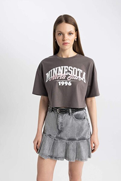 DeFacto Coool Oversize széles szabású nyomott rövid ujjú póló B7062ax24sm