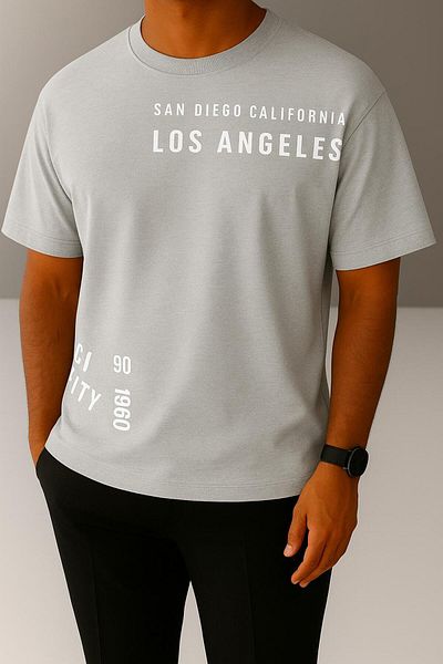 BENROMA 1 tricou este un cadou pentru achiziții de 6 și mai sus în coș - Tricou oversize unisex cu imprimeu Los Angeles