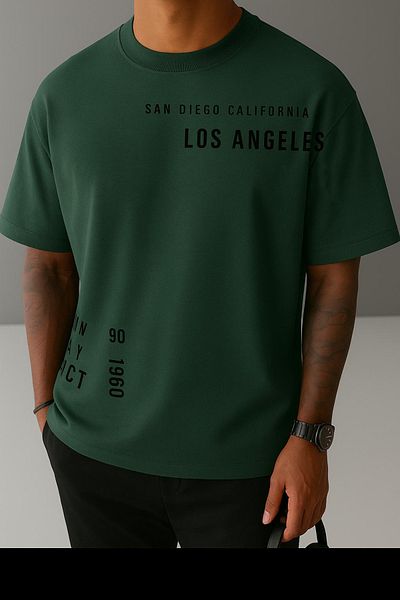 BENROMA 1 tricou este un cadou pentru achiziții de 6 și mai sus în coș - Tricou oversize unisex cu imprimeu Los Angeles