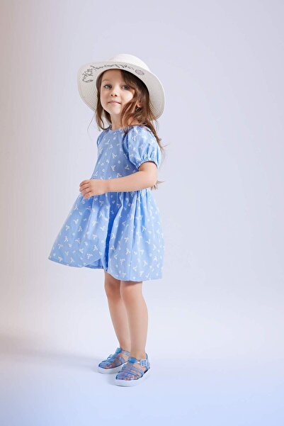 DeFacto Rochie din poplin cu mâneci scurte pentru fetiță C4502A524SM