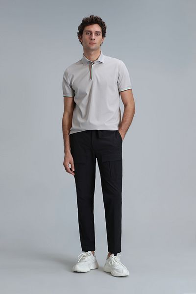 Lufian Tricou polo pentru bărbați - culoare piatră, inteligent cald