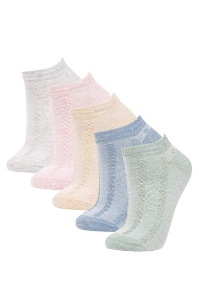 DeFacto 5-teilige Baumwoll-Booties-Socken für Damen B6043AXNS