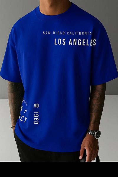 BENROMA 1 tricou este un cadou pentru achiziții de 6 și mai sus în coș - Tricou oversize unisex cu imprimeu Los Angeles
