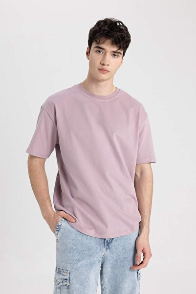 DeFacto Boxy Fit Crew Neck Short Sleeve Basic T-Shirt C5277Ax24Sp