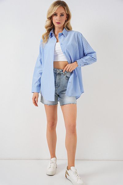 Bigdart 3900 Oversize Long Basic Shirt - V. Indigo