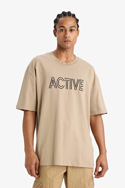 DeFacto Κεντημένο κοντομάνικο μπλουζάκι με λαιμόκοψη μεγάλου μεγέθους - C1426ax24sm